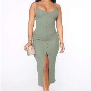 Ribbed midi dress